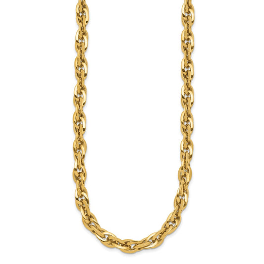 14K Polished 12mm Fancy Rope Link 17.5 inch Necklace
