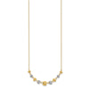 14k Two-tone Polished Diamond-cut Graduated Barrel Beads 18 inch Necklace