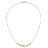 14k Two-tone Polished Diamond-cut Graduated Barrel Beads 18 inch Necklace