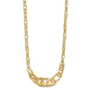 14k Yellow Gold Textured Fancy Link 18 inch Necklace
