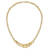 14k Yellow Gold Textured Fancy Link 18 inch Necklace