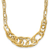 14k Yellow Gold Textured Fancy Link 18 inch Necklace