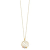 14k Tri-color Diamond-cut Beads on Spiral Pendant 18 inch Necklace