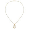 14k Tri-color Diamond-cut Beads on Spiral Pendant 18 inch Necklace