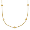 14k Polished Diamond-cut Tiny Puffed Circles 15-Station 18 inch Necklace