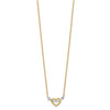 14k with White Rhodium Diamond-cut Heart and Arrow 17 inch Necklace