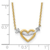 14k with White Rhodium Diamond-cut Heart and Arrow 17 inch Necklace