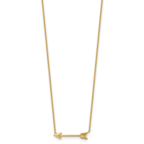 14k Polished Arrow 17 inch Necklace