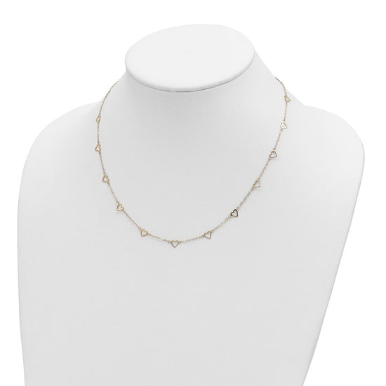 Gold Open Hearts on a Heart Necklace