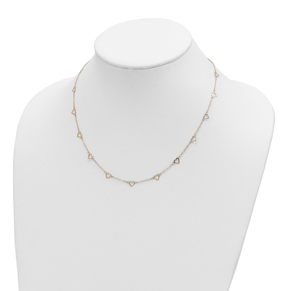 Gold Open Hearts on a Heart Necklace