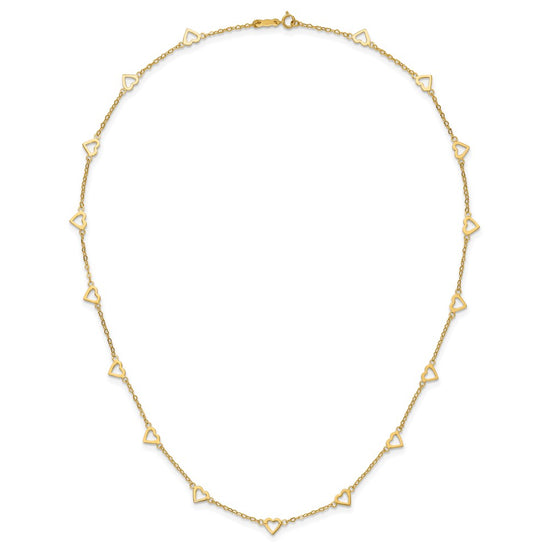 Gold Open Hearts on a Heart Necklace