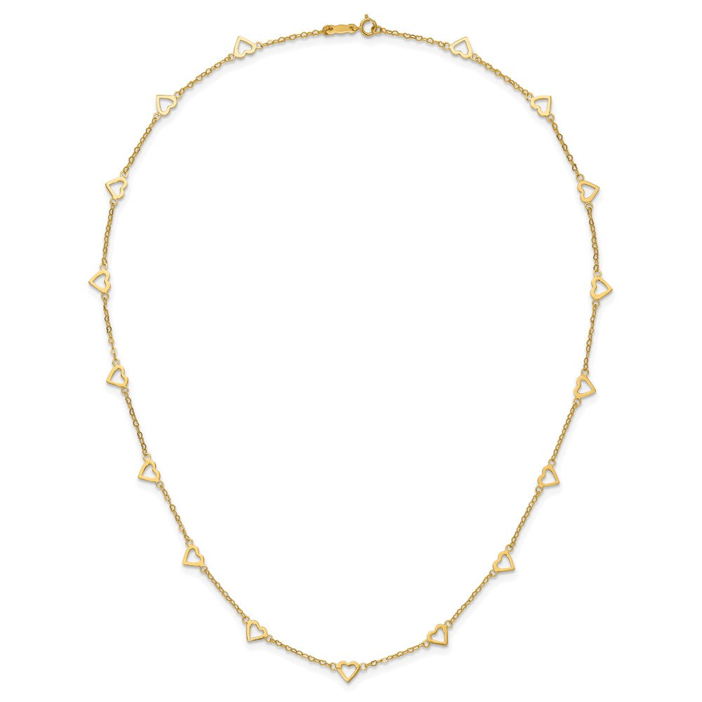 Gold Open Hearts on a Heart Necklace