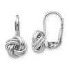 14k White Gold 9mm Polished Love Knot Leverback Earrings