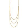 14k Polished Triple Strand Bib Fancy Chain 19.5 inch Necklace