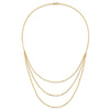 14k Polished Triple Strand Bib Fancy Chain 19.5 inch Necklace