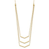 14k Polished Chevron Bar 3-Strand Bib 16 inch Necklace Plus 2 inch Extender