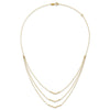 14k Polished Chevron Bar 3-Strand Bib 16 inch Necklace Plus 2 inch Extender