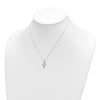 14k Polished Diamond-cut CZ Cross Pendant 16 inch Necklace