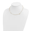 14k Polished Cross and Miraculous Medal Beaded Rosary Design 16 inch Necklace