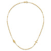 14k Polished Cross and Miraculous Medal Beaded Rosary Design 16 inch Necklace