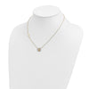 14k and White Rhodium Diamond-cut Angel and Cross 17 inch Necklace