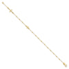 14k Polished Cross and Miraculous Medal Beaded 7.5 inch Rosary Bracelet