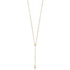 14k Polished Cross and Miraculous Medal Beaded 24 inch Rosary Necklace
