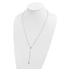 14k Polished Cross and Miraculous Medal Beaded 24 inch Rosary Necklace