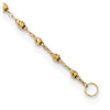 14k Polished Cross and Miraculous Medal with Diamond-cut Beads 17 inch Rosary Necklace Plus 3 inch Extender