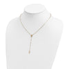 14k Polished Cross and Miraculous Medal with Diamond-cut Beads 17 inch Rosary Necklace Plus 3 inch Extender