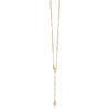 14k Polished Cross and Miraculous Medal Beaded 16.5 inch Rosary Necklace