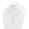 14k Polished Crucifix and Miraculous Medal 2mm Beaded 19.5 inch Rosary Necklace