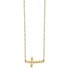 14k Polished Twisted Sideways Cross 17 inch Necklace