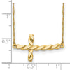 14k Polished Twisted Sideways Cross 17 inch Necklace
