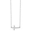 14k White Gold Polished Twisted Sideways Cross 17 inch Necklace