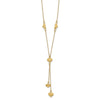 14k Polished Diamond-cut Puffed Hearts 16 inch Lariat Necklace Plus 2 inch Extender