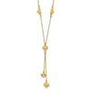 14k Polished Diamond-cut Puffed Hearts 16 inch Lariat Necklace Plus 2 inch Extender