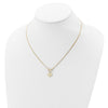 14k Polished Diamond-cut Heart with 3-Strand Chain 18 inch Toggle Necklace