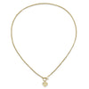 14k Polished Diamond-cut Heart with 3-Strand Chain 18 inch Toggle Necklace