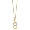 14k Two-tone Polished and Textured 3-Circle Dangle 17 inch Necklace