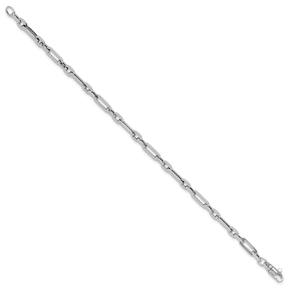 14K White Gold Polished 5mm Fancy Link 7.5 inch Bracelet