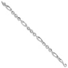 14k White Gold Polished and Textured 8mm Oval Fancy Link 7.75 inch Bracelet