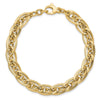 14K Polished and Grooved 8mm Fancy Link 8 inch Bracelet Plus 0.5 inch Extender