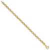 14K Polished and Textured Fancy Link 7.5 inch Bracelet