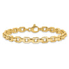 14K Polished and Textured Fancy Link 7.5 inch Bracelet
