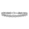 14k White Gold Polished 6.5mm Fancy Rolo Link 7.75 inch Bracelet