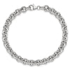 14k White Gold Polished 6.5mm Fancy Rolo Link 7.75 inch Bracelet