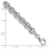 14k White Gold Polished 6.5mm Fancy Rolo Link 7.75 inch Bracelet