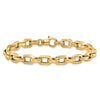 14K Polished 6.75mm Fancy Cable Link 7.5 inch Bracelet