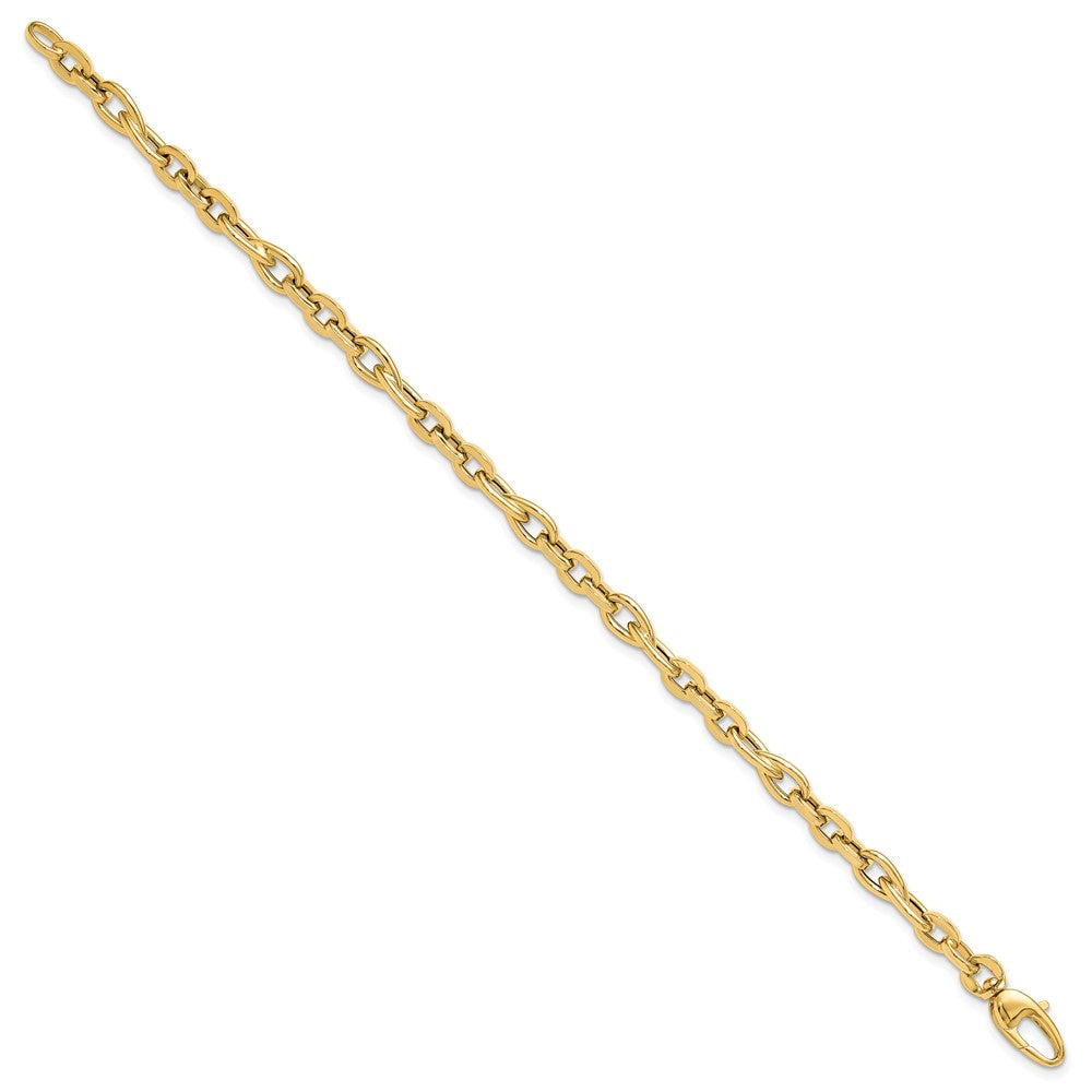 14K Polished 5.2mm Fancy Cable Link 7.5 inch Bracelet